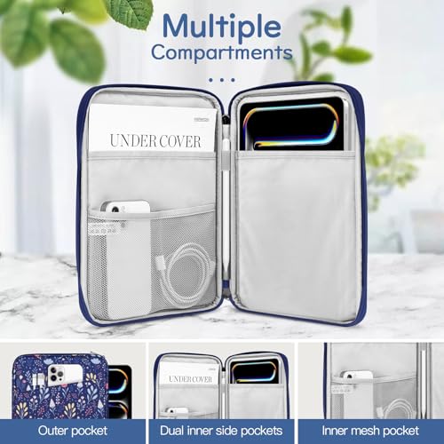 Image of Dadanism 13 Inch Tablet Sleeve Bag Carrying Case for iPad Pro 13 inch M5 /M4 2025 /2024, iPad Air 13 inch M4 /M3 2026 /2025, iPad Pro 12.9 inch, Galaxy Tab S10+ /S9 FE+ /S9+ 12.4 inch, Remarkable Paper Pro 11.8 inch,Night Blue