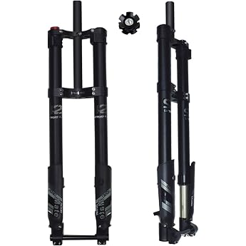 1-1/8 Gerades Rohr MTB Bike Upside-Down-Gabel 26 27.5 29 Zoll Fahrrad Doppelschultergabel Federweg 200mm Achse 15mm Sto fest Mit Zugstufeneinstellung