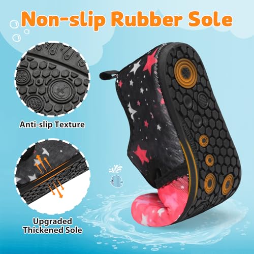 Image of LeIsfIt Kids Water Shoes Girls Boys Quick Dry Aqua Socks Breathable Swim Shoes Non-Slip Barefoot Socks for Beach Surf