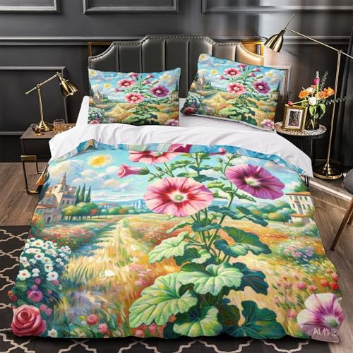 Linge de lit doux microfibre pétunie imprimée en 3D pour literie ado - 4
