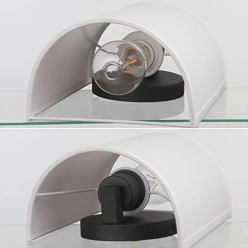 Miniatura 7 de Yosoan Aplique de pared bohemio de tela blanca, lámpara de pared para pasillo, 1 luz para interiores, cableado moderno, montaje en pared, aplique