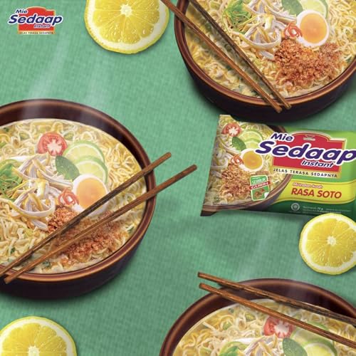 Image of Mi Sedaap Lime Soup Instant Noodles, Pack of 10, Spicy Chicken Ramen