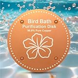 OICEME Bird Bath Purification Disk Pure Copper Outside Winter Solar Power Birdbath Wild Hummingbird Pedestal Fountain Cleaner Humming Feeder Cage Dispenser Heater Ground Safe Garden Lover Women Gift