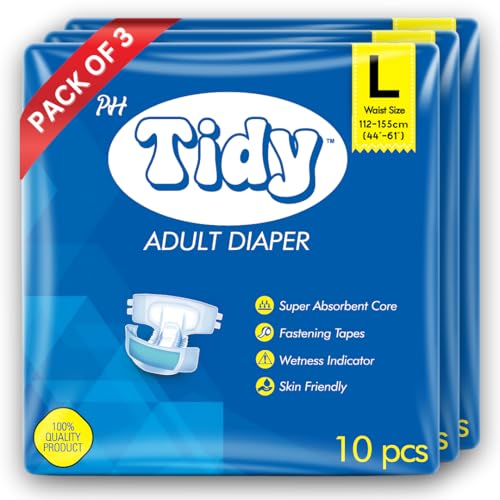 Image of Tape Style Super Absorbent | Unisex | Waist Size (44-61 Inches) Adult Diaper - L (30 Pieces)