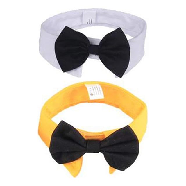 Foto 5 de 8 de DULEE Pajarita ajustable para mascotas, disfraz formal para perro y gato, collar de corbata para fiestas