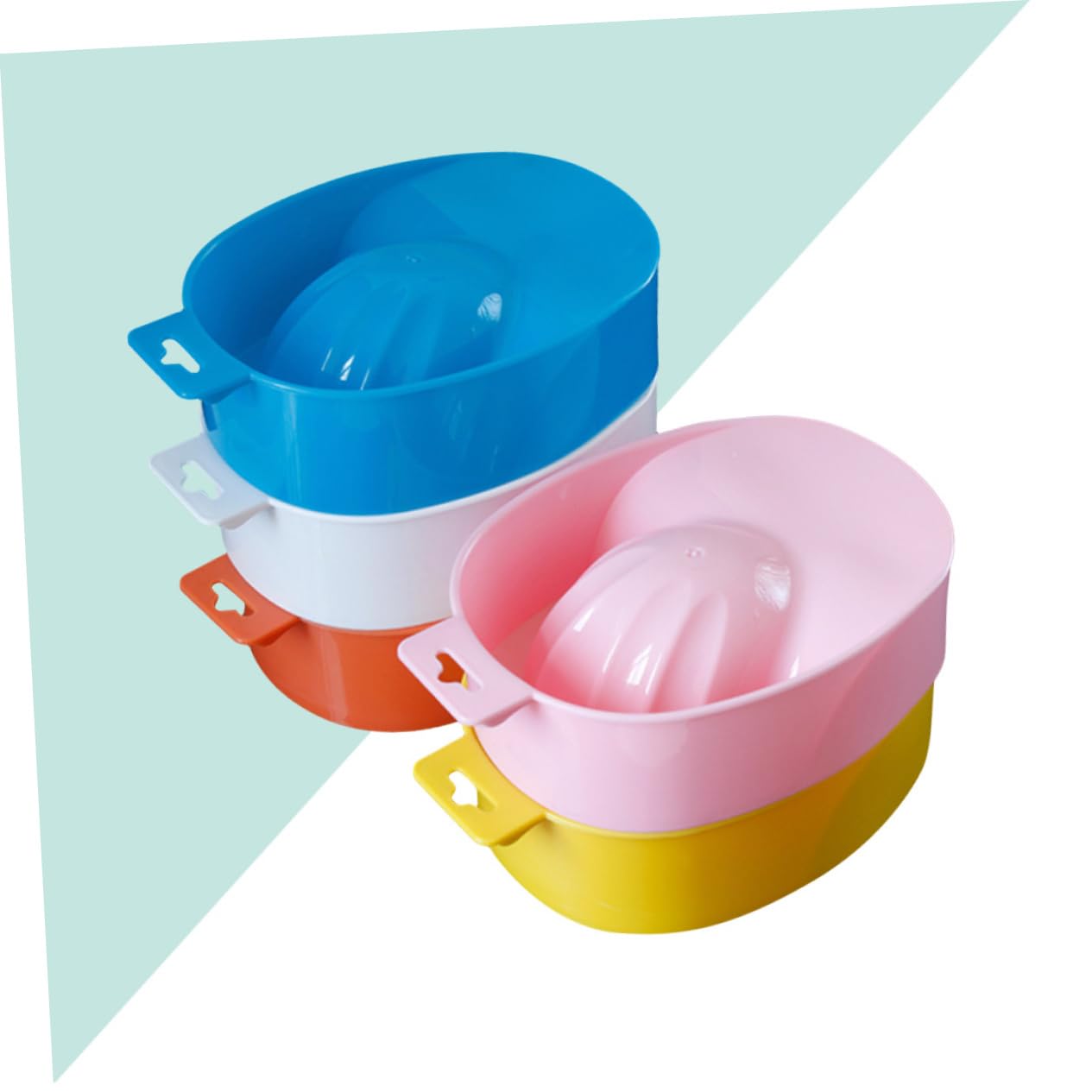 WOONEKY 5pcs Nail Art Bowl Soak Bowl for Manicure Nail Polish Remover Cuticle Care Home Salon Random Color