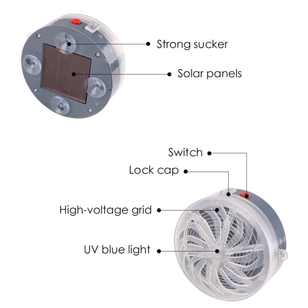 Mosquito Killer 1 pz Lampada antizanzare ad energia Solare Lampada UV Buzz Anti Repellente per zanzare Bug Fly Insect Killer per Uso Domestico in Camera da Letto