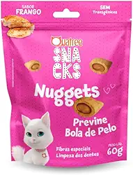 QUATREE SNACKS NUGGETS GATOS BOLA DE PELO FRANGO 60G 10 UNIDADES
