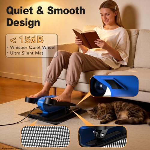 Image of Under Desk Elliptical Machine,Leg Exerciser While Sitting for Seniors with 12 Adjustable Speed RF Remote Control,Quiet & Portable Mini Seated Pedal Exerciser with Non-Slip Mat for Home Office