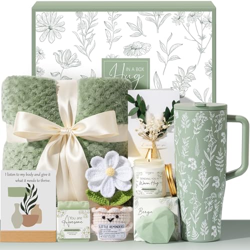 Birthday Gifts for Women - Get Well Soon Spa Care Package Luxury Self Care Gift Basket for After Surgery & Cancer Care Inspirational Thinking of You Sympathy Thank You Gift Set for Mom Her Friend