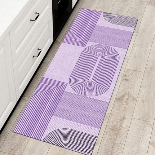 Alfombras modernas de pasillo en color morado para proteger y decorar tu hogar 6