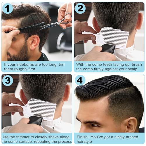 Peine Fade para corte de cabello, 2 piezas, blanco miniatura 4