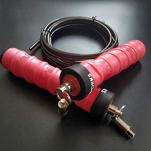 3D.Mr.Señor Cable de PVC de Carreras de Salto de Velocidad, con Cable de Peso, Ligero y Cómodo, Cuerda Ideal para Hacer Ejercicio (Rojo)