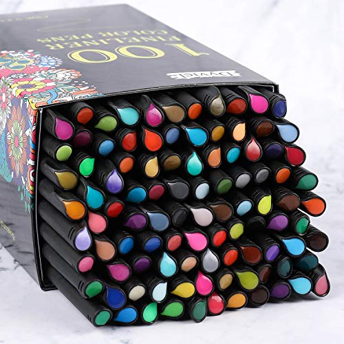 Dyvicl VC-100FP Fineliner Pens Fine Point Pens, 100 Colors 0.4Mm Fineliner Color Pen Set Fine Point Markers Fine Tip Drawing Pens For Journaling Writing Note Taking Calendar Adult Coloring thumb #1