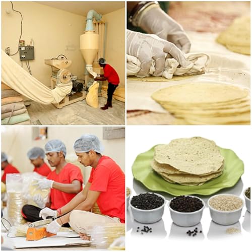 Image of Marwar Urad Sindhi Jeera Papad Combo Pack Of 4 (400gm Each) | Handmade Rajasthani Pappadam Low Spicy Cumin | Zipper Pouch Appadam | Size: 7Inch | Perfect Snack or Meal Side