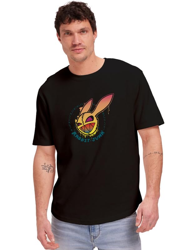 Image of JUARI BE A GENTLEMAN Men's Printed Cotton T-Shirt - Round Neck, Regular Fit, Soft & Comfortable - Trendy Casual Half Sleeve T-Shirt for Everyday Wear - Stylish & Breathable Fabric for All-Day Comfort