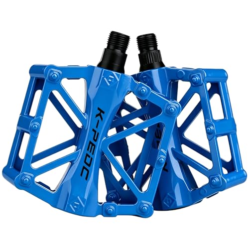 Pédales de vélo de route VTT BMX légères plateforme bleue