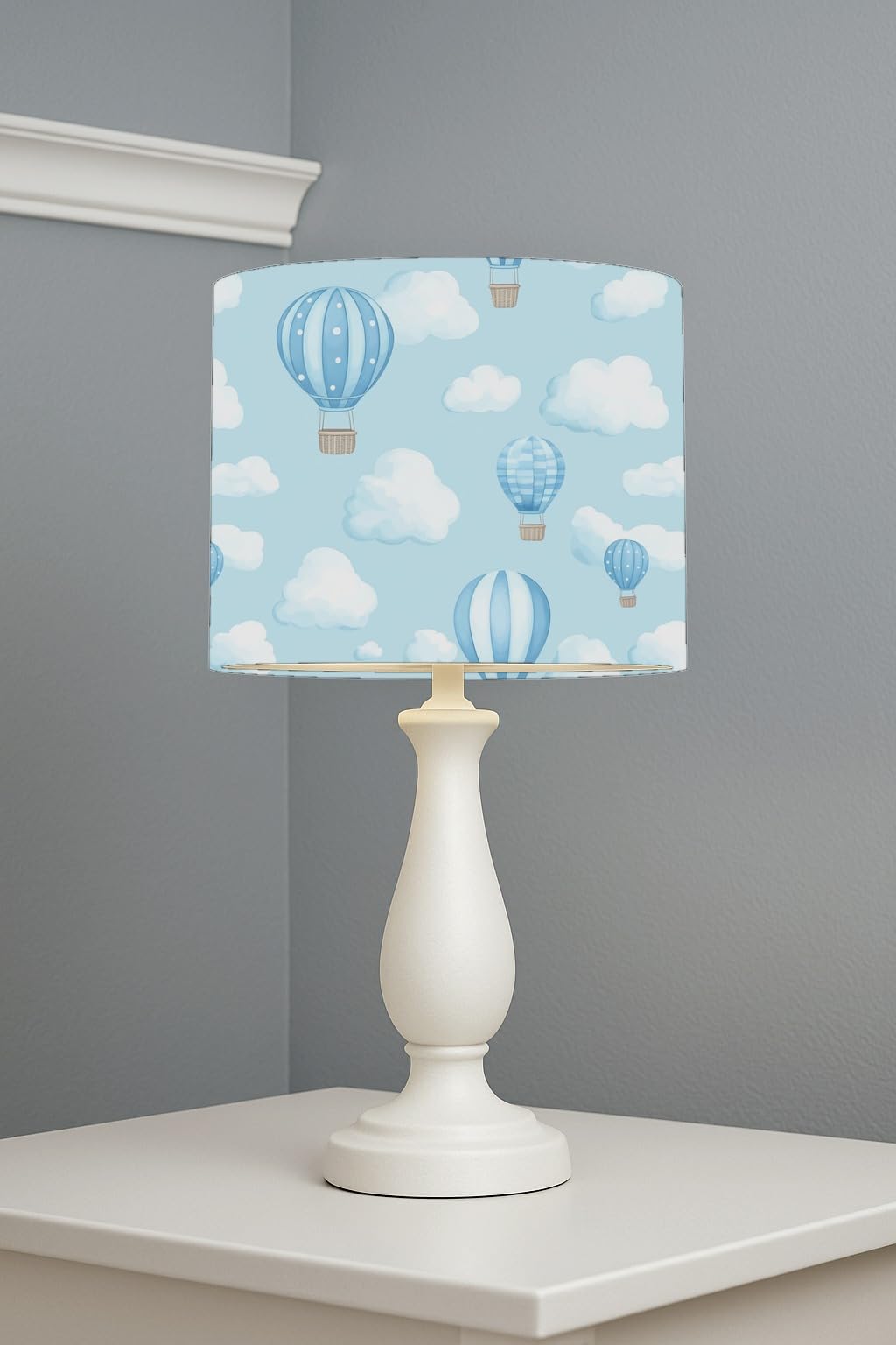Skyward Dreams Blue lightshade – 20 x 18.5cm Table Drum Shade | A194A6