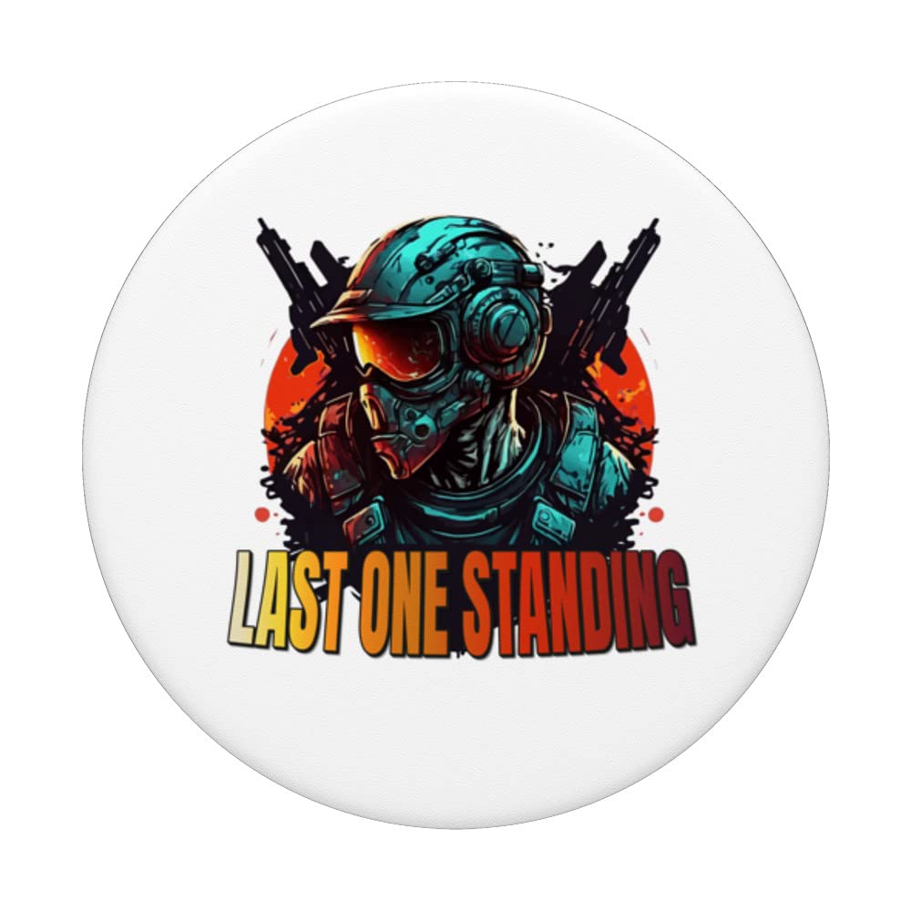 Last One Standing FPS Gaming Cool Multiplayer Battle Gamer PopSockets Swappable PopGrip, Black - Image 3