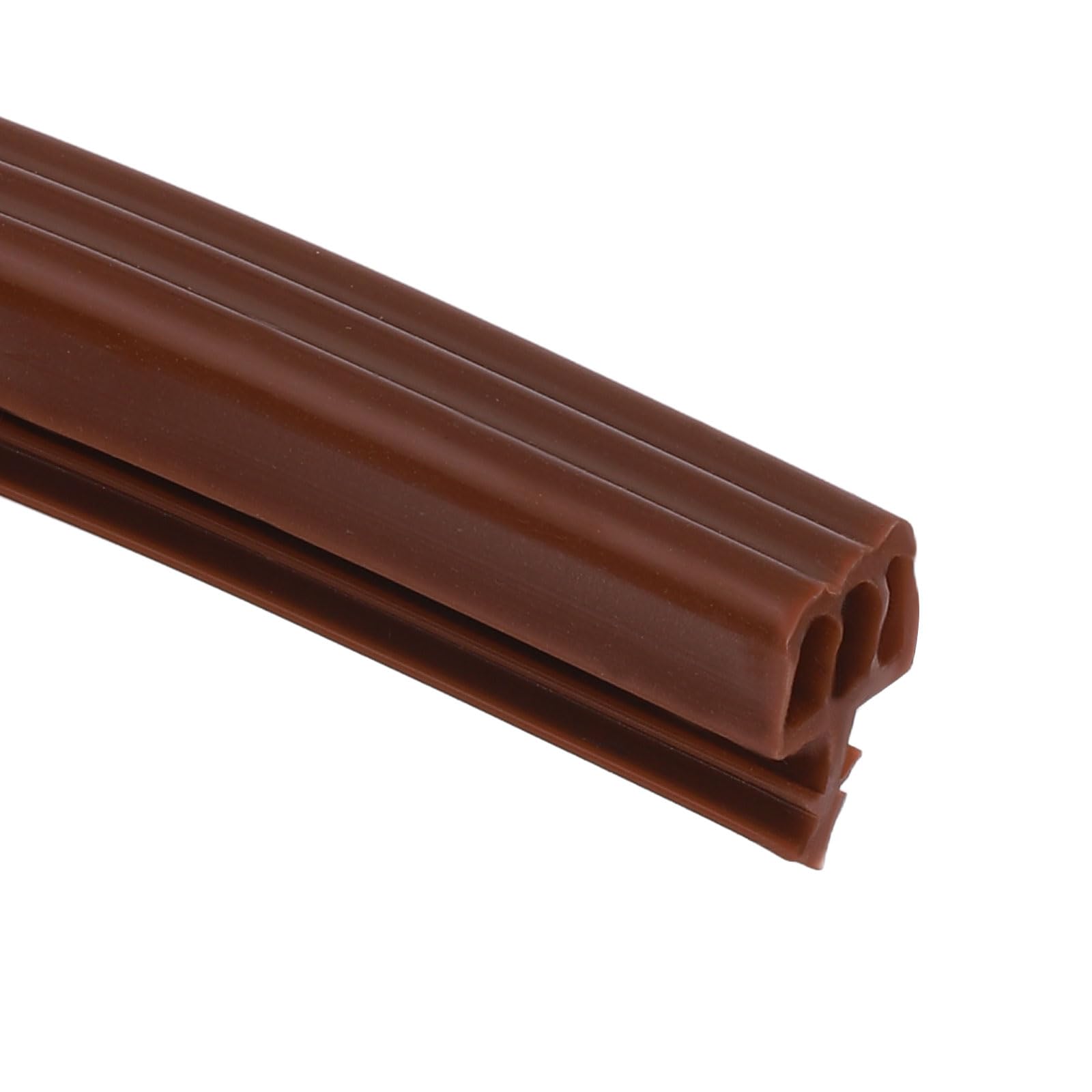 Nexarelle Kerf Weather Stripping Seal Strip (5m x 9mm) - Three Door Shape Kerf Noise Reduction Rubber Flange Window Weatherstrip Seal for Door Frame Windows Card Slot, Brown