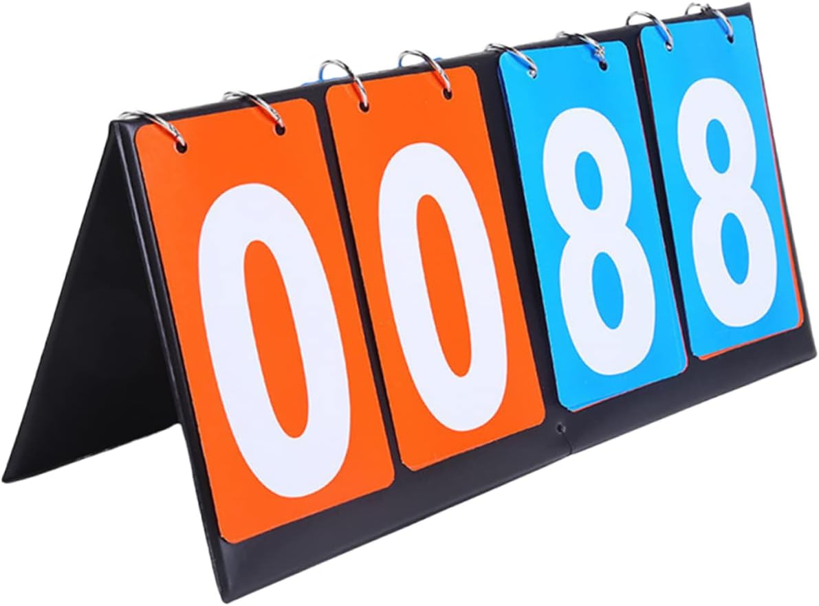 VICASKY Multi-Sport Scoreboard Flipper 4-Number Portable Score Keeper for Basketball Soccer and Table Tennis Durable Plastic Easy to Read for Competitions and Outdoor Games