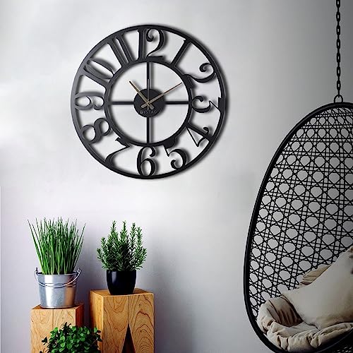 Horloge murale en métal 50x50 cm silencieuse pour décorer un mur vide - 4
