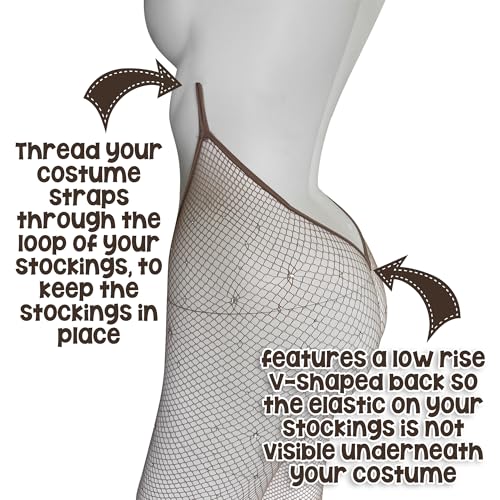 Image of High Side VCUT Carnival Stockings | V-Cut Carnival Fishnet Tights for Black Brown Women | Choose Color