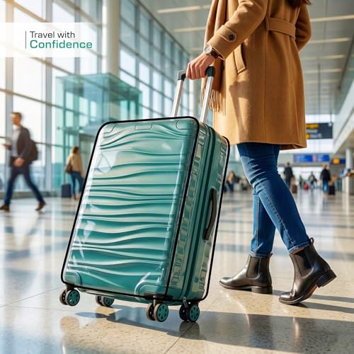 Image of MUTMAIN Pack of 3 Transparent Suitcase Cover Set of 3 with Zipper | Water & Dust Proof Anti-Scratch Luggage Bag Protector | Clear Travel Trolley, Suitcase & Luggage Bag Cover (20, 24 & 28 Inch)