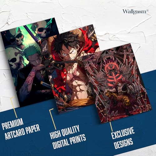 Image of Wallgasm One Piece Posters - Pack of 30, 10x15cm (A6 Size) Posters for room, bedroom, office | Wall Collage Kit | One Piece