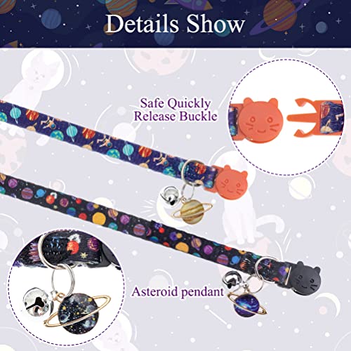 Expawlorer Cat Collar 2 Pack Adjustable Pet Collar With Bell Stylish Stars Pattern Design Dog Collar Durable Breakaway Cat Collar #TOP3