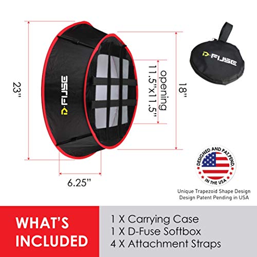 Kamerar D-Fuse Collapsible Softbox For Led Light Panel: Trapezoid 11.5"X11.5" Opening, Foldable Light Diffuser, Vinyl Strap, Portrait Photography, Photo Video, Studio Lighting Podcast Equipment #TOP3
