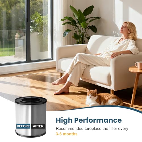 Image of 2 Pack KJ067L Replacement Filter Compatible with MOOKA KJ067L Air Purifier | 3-in-1 High-Efficiency Filtration for Wildfire Pet Dander Smoke Odor Dust