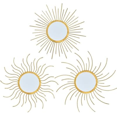 wotieuns Mirror Decor Sunburst Mirrors Metal Sun Mirror Wall Decor Wall Mirror Home Decorative Wall Art for Living Room Bedroom Entryway