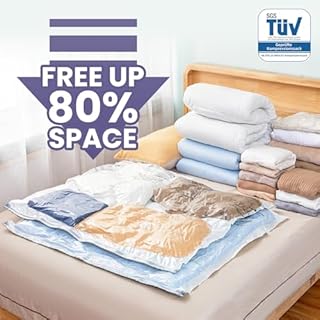 TAILI Sacchetti Sottovuoto Vestiti 6 Pezzi 120 x 100 CM Super Grande Sacchi Sottovuoto Riutilizzabili Buste Sottovuoto Vestiti Per Piumoni, Lenzuola, Cuscini e Coperte, Salvaspazio