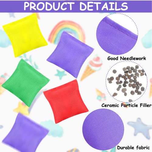 32 Pcs Mini Colorful Cornhole Bean Bags 2.4 X 2.4 In Nylon Bean Bags Toy For Kids Toss Game Fun Sports Outdoor Family Games Bean Bag For Girls Boys-4 Colors #TOP2