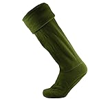 AUSH Mens & Womens Fleece Wellington Boot Socks, Thermal Welly Liners, Olive Green, One Size UK 6-11, Warm Outdoor Winter Boot Socks, 3,6 Pairs (UK, Alpha, One Size, Regular, Regular, 3, Olive)