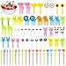 60 mini tenedores de frutas de animales para niños, tenedores de frutas, animales de comida, caricatura, palillos de dientes, accesorios para tartas, postres, frutas, accesorios de fiesta