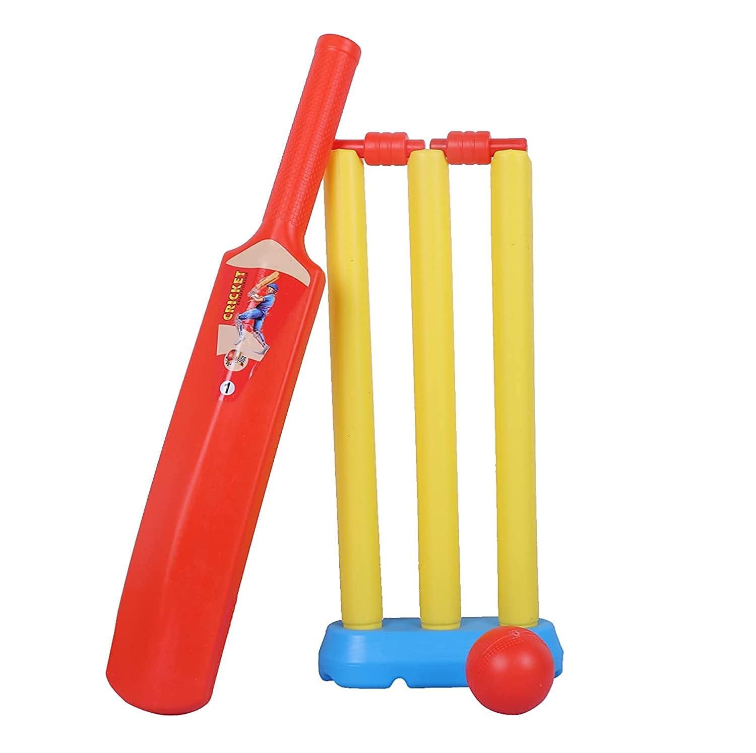 Karma Sales Kids Plastic Cricket Set with Bat Ball Stumps Bails PVC Plastic Cricket Bat Playing Outdoor and Indoor Sports Game Toy for 6-7 Yrs Boys (Multicolor)-image-22