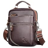 【Compacto pero espacioso】 Este bolso de hombro de cuero para hombre puede almacenar, clasificar y almacenar fácilmente teléfonos móviles, llaves, adaptadores de corriente móviles, auriculares, llaves y otros artículos, lo que hace que llevar artículos sea más conveniente.