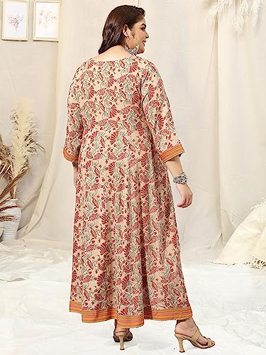 Image of MIRCHI FASHION Plus Size Women's Straight Fit Cotton Printed Kurta Set with Dupatta and Trouser