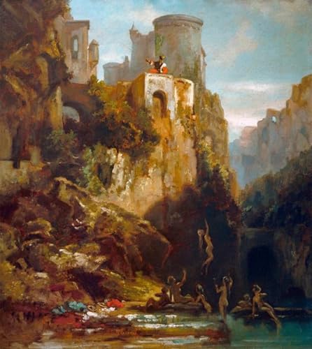 Impresión de arte Nixenfang Spitzweg lienzo resistente a la luz de 60x90cm para pared