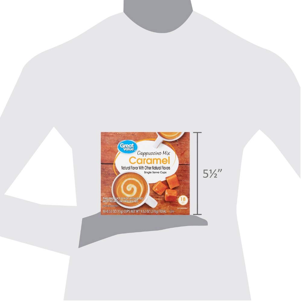 Great Value Caramel Cappuccino Mix Single Serve Cups 9.52oz (3 PACK)