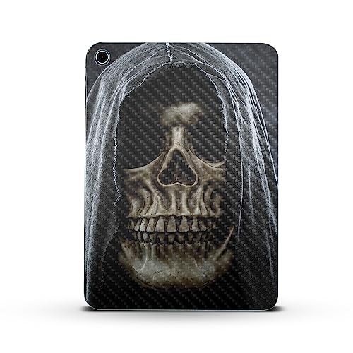 Image of MightySkins Carbon Fiber Skin Compatible with Apple iPad 10.9 inch 10th Gen (2022) Full Wrap Kit - Reaper Skull | Protective, Durable Textured Carbon Fiber Finish | Easy to Apply | Made in The USA