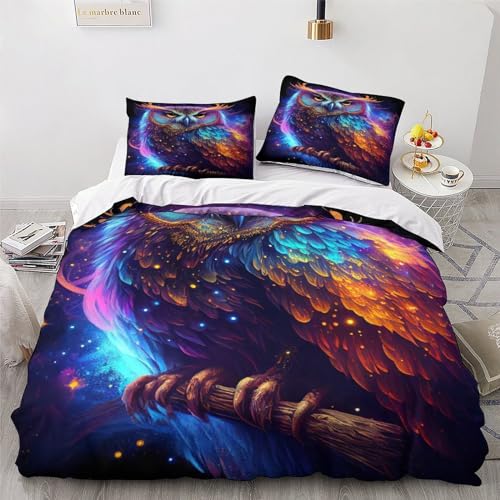 Housse de couette doux microfibre coton Nebula Hibou zippée - 4