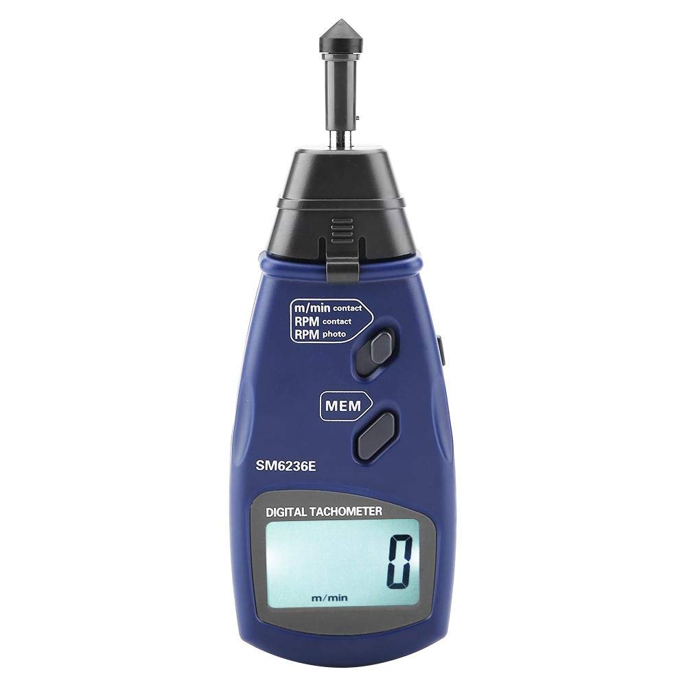 Tachimetro Digitale, Akozon DT6236B Contagiri Portatile a con Memorizzazione Automatica Dati Modalità Fotoelettrica Velocità Tach Distanza di Misurazione Efficiente 50mm ~ 500mm Schermo LCD