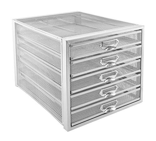 Osco, Mesh 5 Drawer Sorter - Silver, (M5T SILVER)