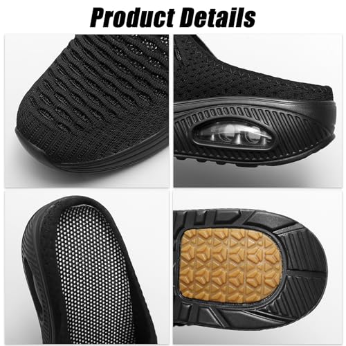 VOODUE Hatmeo Women Orthopedic Slippers, Diabetic Breathable Arch Support Shoes, Mesh Woven Orthopedic Breathable Soft Shoes Sneakers for Swollen Feet Women(Grey,US 6)2