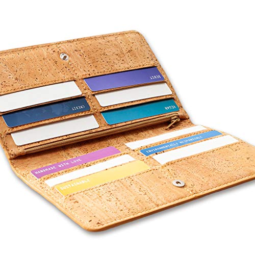 Cork Wallet Women Vegan Slim for Cards, Notes and Coins Natural Color2