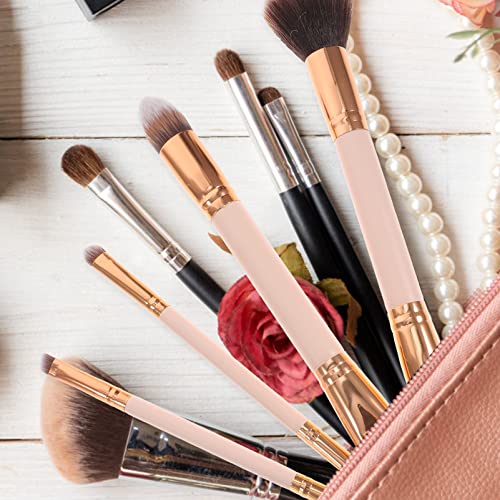 Double-Ended Makeup Brushes Set, 4Pcs Protable Soft Bristles Cosmetics Powder Blush Brush Kit (T-04-026) #TOP7