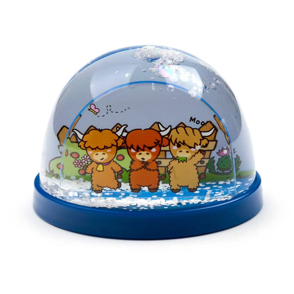 Puckator Adoramals Highland Coo Cow Small Glitter Snow Storm - Home Decoration - Plastic Snow Globes For Adults - With Real Glass - Snow Dome - Resin - Beautiful Snow Globes Uk